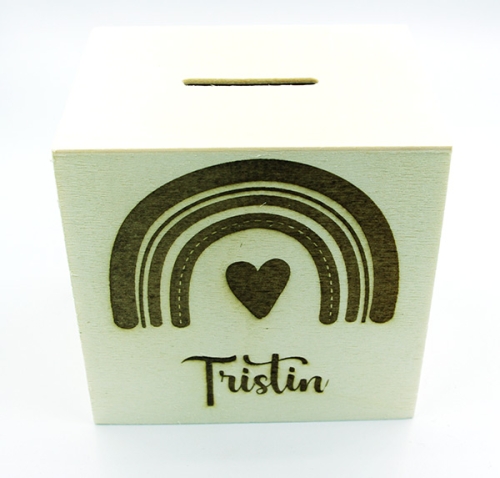 Personalisierte Spardose Regenbogen "Tristin"